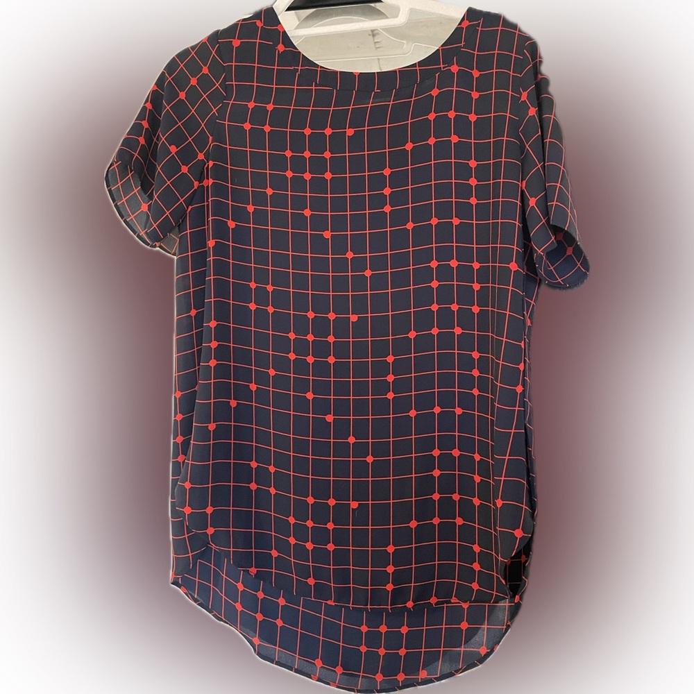 Banana Republic Navy and Red Blouse